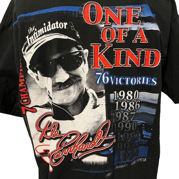 Dale Earnhardt Sr Vintage 90s NASCAR One of a Kind 7 Champions T-Shirt XL - Picture 1 of 9